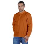 Atasi Henley Uzun Kol Mandarin Yaka Kısa Kurta Turuncu Erkek Gömlek