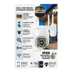 ATAsoft 360 Derece Yönlendirilebilir Wifi Ip Su Geçirmez Iç Dış Mekan Kamera 1080p Hd blm04