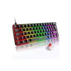 ATAsoft ELEKTRONİK Since 2021 T60 Kırmızı Switch Mekanik Siyah Rgb Klavye Kablolu Gaming Oyuncu Klavyesi T60 Mini Q Klavye Uyumlu