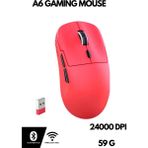 ATAsoft Freewolf A6 Kablosuz Oyuncu Mouse PAW3311 1000 Hz 24000 Dpı Profesyonel Bluetooth Üç Modlu Bağlantı - Kırmızı