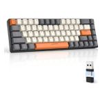 ATAsoft K68 Red Switch Kablosuz Bluetooth Mekanik Oyuncu Klavyesi Hotswapp Oyun Klavyesi - Krem