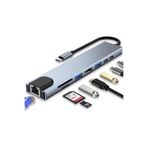 ATAsoft Macbook Pro Air Usb Type-c Hub Dönüştürücü Çevirici Çoklayıcı Usb Hdmı Micro Sd 8 Girişli