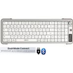 ATAsoft Sessiz Ofis Klavye Bluetooth/2.4g Kablosuz Klavye Bağlantı Ayaklı Ses Kontrollü Ofis Gaming Klavye - Beyaz