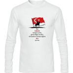 Atatuğ Hediyelik Kişiye Özel Andımız Tişörtü – Atatürk Temalı Unisex Uzun Kollu Beyaz Tshirt | Isim Baskılı Pamuklu Polyester - 3