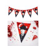 Atatürk Baskılı Üçgen Flama Seti 10’lu – 23 Nisan Süsleme Banner, Okul ve Sınıf Dekorasyonu