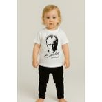 Atatürk Baskılı Unisex Bebek Tişört | %100 Pamuk | Bisiklet Yaka | Beyaz - 1 Yaş