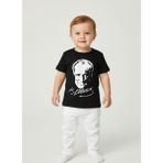Atatürk Baskılı Unisex Bebek Tişört | %100 Pamuk | Bisiklet Yaka | Siyah - 2 Yaş