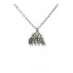 Atatürk Figürlü Ve Göktürk Alfabesi Türk Yazılı Kolye – Gümüş Renk Unisex Metal Takı