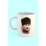Atatürk Fotoğraf Baskılı Kahve Kupası - Beyaz - 199 ml