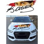 Atatürk Gözleri ve Imza Sticker Araba Oto Motosiklet Karavan Sticker Etiket 01575 - 40x17 Cm - Siyah