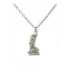Atatürk Heykeli Ve İmza Figürlü Kolye – Gümüş Renk Unisex 60 Cm Zincirli Metal Tasarım