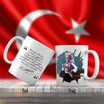 Atatürk İmzalı Atatürk Resimli Kupa Bardak