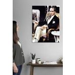 Atatürk Kahve İçerken Dekoratif Kanvas Tablo Salon Duvar Panosu. (70x100 cm)