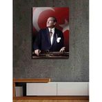 Atatürk Kanvas Tablo | Modern Tasarım |%100 Pamuk Kumaş | Yüksek Baskı Kalitesi | Duvar Dekorasyonu İçin Mükemmel