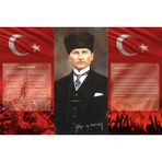 Atatürk Köşesi Bez Afiş 100X150 cm - Renkli