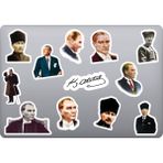 Atatürk Laptop Notebook Tablet Sticker Seti (12 Adet) - 13 inc