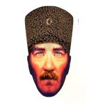 Atatürk Maskesi Karton 10 Adet Renkli