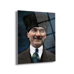 Atatürk Portre Cam Tablo – Uv Baskılı Temperli Cam Duvar Sanatı | Derin Ve Anlamlı Bakışlarla Özel Tasarım - Ata003