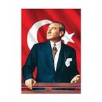 Atatürk Poster Bayrak 50X75 cm