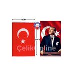 Atatürk Posteri 70X105 cm ve Türk Bayrağı Raşel Kumaş 70X105 cm