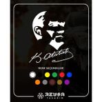 Atatürk Silüet Ve İmza Sticker 17X17 Cm Beyaz