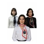 Atatürk Silüet ve İmzalı 3'lü Set Kravat/Eşarp/Fular