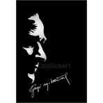 Atatürk Silüeti ve Gazi Mustafa Kemal imza stickeri Gümüş M.Gri