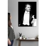 Atatürk Tablosu. Siyah Beyaz. Talya Dekoratif Duvar Panoları Kanvas Tablolar. (50x70 cm)