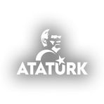 Atatürk Türk Bayrağı Sticker 17X17 Cm Beyaz