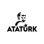 Atatürk Türk Bayrağı Sticker 17X17 Cm Siyah