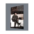 Atatürk Üniformalı Dikey Cam Tablo Hediyelik Büyük Tablo Ev Ofis Dekoru