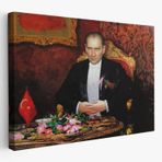 Atatürk ve Keskin Bakışları Dekoratif Kanvas Tablo, Duvar Dekoru 6553