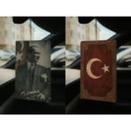 Atatürk ve Türk Bayrağı - Ikili Oto Kokusu - Dekoratif Araç Kokusu ve Aksesuarı