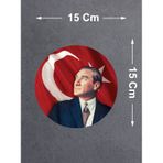 Atatürk Ve Türk Bayrağı Sticker, Gazi Mustafa Kemal Atatürk Sticker, Araba Oto Motosiklet Karavan Sticker 00629 15x15 Cm