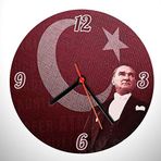 Atatürk ve Türk Bayrağı Temalı Duvar Saati