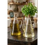 Atbyhome 2'li Isıya Dayanıklı Borosilikat Cam 500 ml Mantar Tıpa Yağlık Sirkelik - Şeffaf