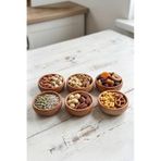 Atbyhome 6 Parça Doğal Kayın Ağacı Ahşap Çerezlik Kaseler - 10 Cm Kahvaltılık Ve Mezze Sosluk Seti Bambu