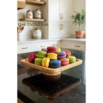 Atbyhome Doğal Ahşap Kare Ayaklı Sunumluk İkramlık Stand 17X17 Cm