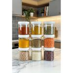Atbyhome Lengo 9'lu 850 ml Mühürlü Vakumlu Borosilikat Cam Erzak Saklama Kavanozu