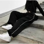Atege Y2K Harajuku Zip Detay Siyah Eşofman Altı/pantolon - L - XL - 000-Siyah