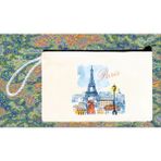 Atekder Paris Baskılı Pamuklu Ham Bez Cüzdan (18CM) - 02-Gri