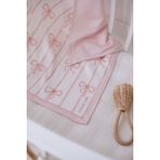 Atelier Babbi Çift Taraflı %100 Pamuk İnterlok Kurdele Desenli Kız Bebek Battaniye 80x80 cm - Pembe