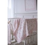 Atelier Babbi Çift Taraflı Bebek Battaniyesi Pembe Toile De Jouy Cilt Dostu İnterlok Malzeme 80x80 cm