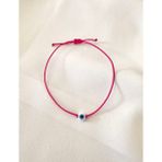 Atelier Çağla Beyaz Cam Nazar Boncuklu Fuşya Pembe Ip Bileklik