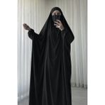 Atelier Cheval Cilbab - Fransız Cilbab - Tesettür Elbise - Çarşaf - Namaz Elbisesi - Tek Parça Çarşaf - Jilbab - Siyah - 1