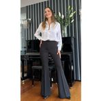 Atelier Derin Siyah Yüksek Bel Flare Pantolon