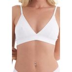 Atelier Tuberose Kadın Üçgen Sütyen Pamuk Triangle Bra Bralet Crop - 0-Beyaz