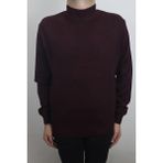 Ateş Fistan Store Erkek Bordo Düz Klasik Kesim Rahat Kalıp Yarım Balıkçı Yaka Kışlık Yünlü Kazak - XL
