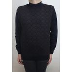 Ateş Fistan Store Erkek Desenli Klasik Kesim Rahat Kalıp Yarım Balıkçı Yaka Kışlık Yünlü Kazak - Kahverengi - 2XL
