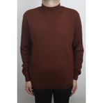 Ateş Fistan Store Erkek Düz Klasik Kesim Rahat Kalıp Yarım Balıkçı Yaka Kışlık Yünlü Kazak - Kiremit - XL
